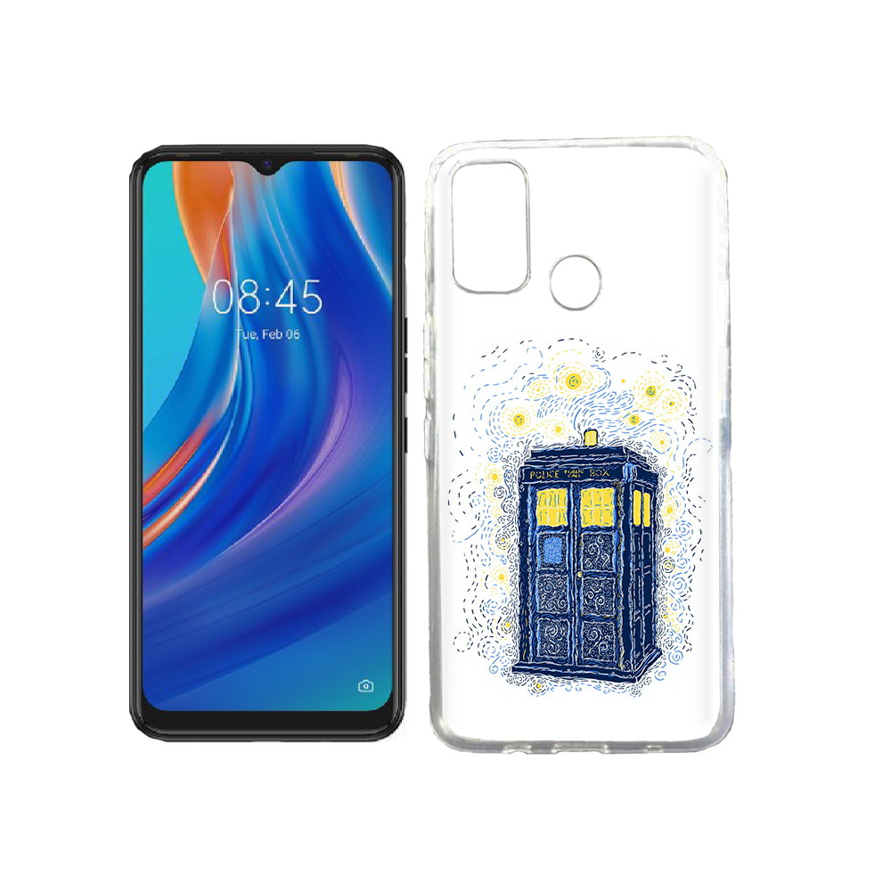 

Чехол MyPads Tocco для Tecno Spark 7T будка рисунок, Прозрачный, Tocco