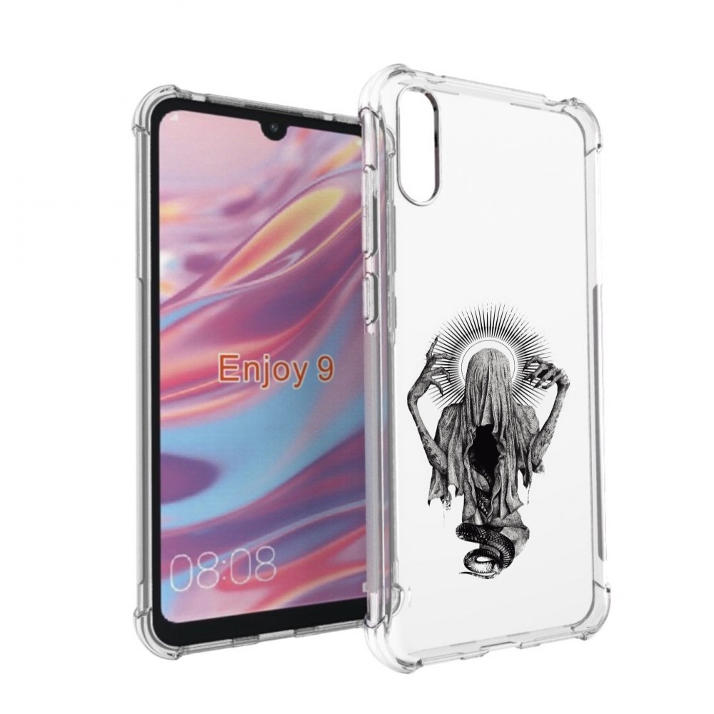 

Чехол бампер MyPads страшная змея в мантии для Huawei Enjoy 9, Прозрачный, Tocco