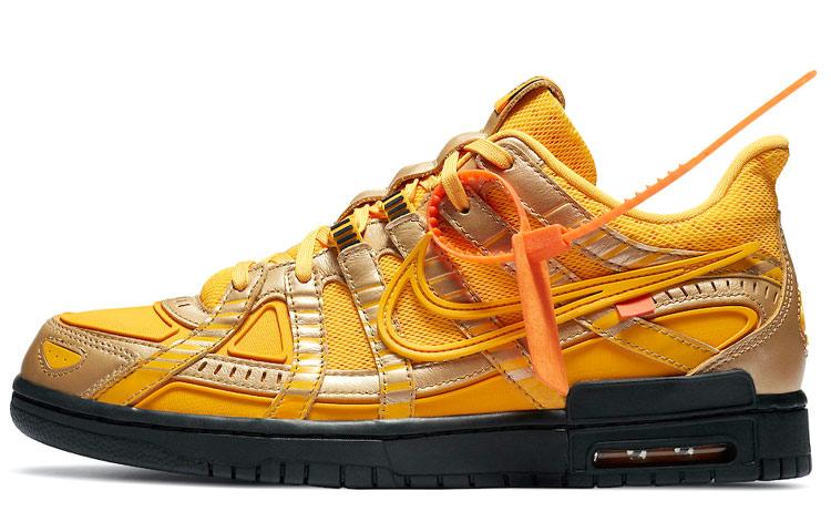 

Кеды унисекс Nike OFF-WHITE x Nike Rubber Dunk University Gold оранжевые 42 EU, Оранжевый, OFF-WHITE x Nike Rubber Dunk University Gold