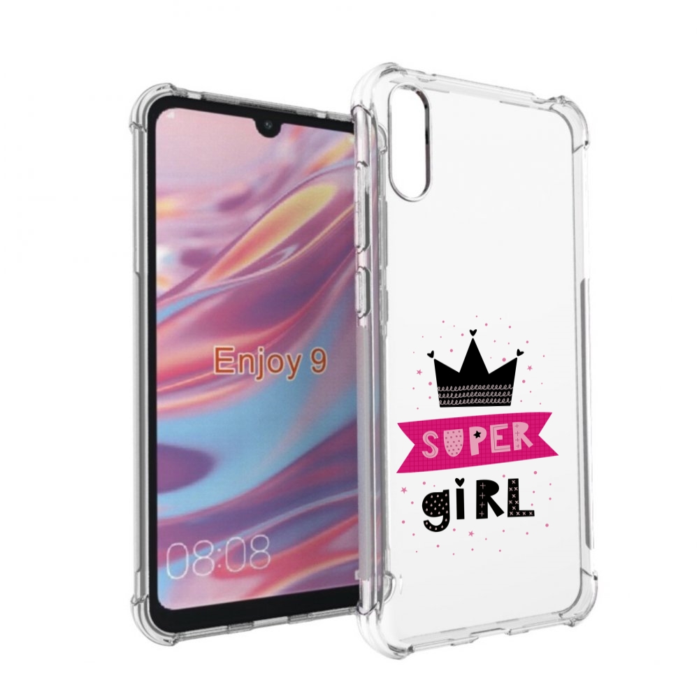

Чехол бампер MyPads супер-девчонка женский для Huawei Enjoy 9, Прозрачный, Tocco