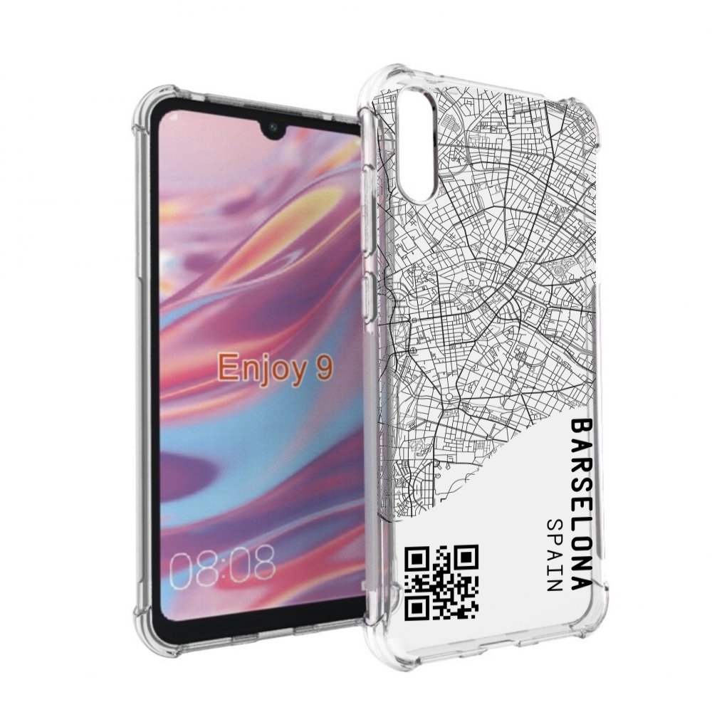 

Чехол бампер MyPads схема-барселона для Huawei Enjoy 9, Прозрачный, Tocco