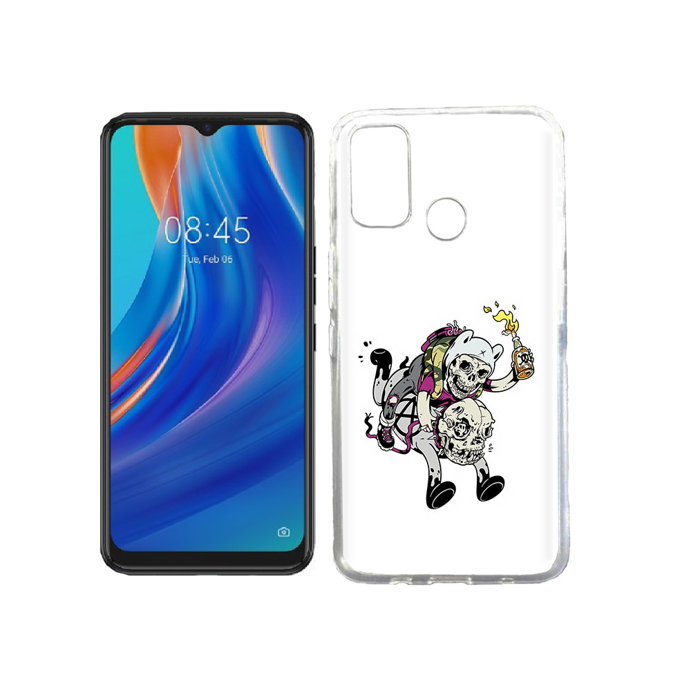 

Чехол MyPads Tocco для Tecno Spark 7T время приключений скелеты, Прозрачный, Tocco