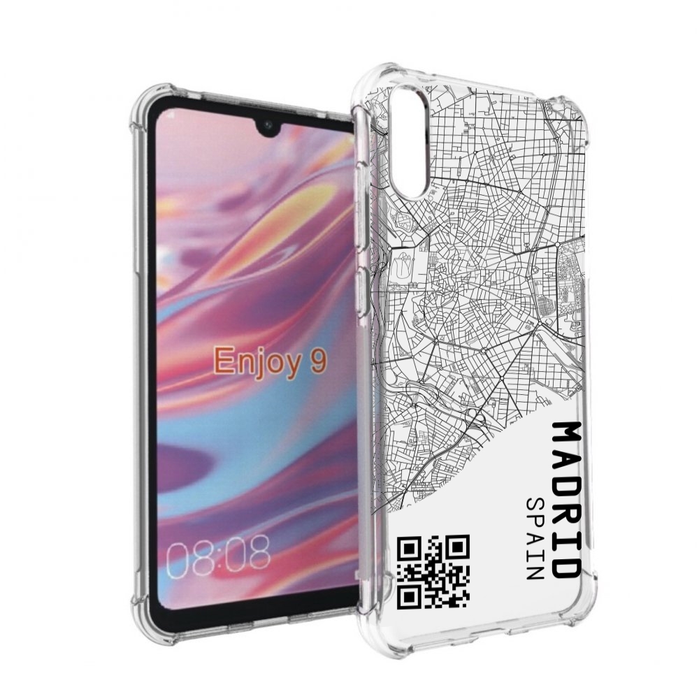 

Чехол бампер MyPads схема-мадрид для Huawei Enjoy 9, Прозрачный, Tocco