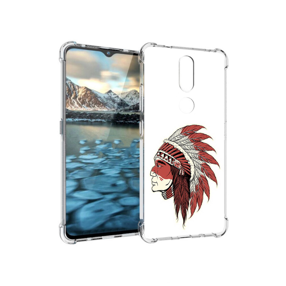 

Чехол MyPads Tocco для Nokia 2.4 красный индеец (PT227049.107.411), Прозрачный, Tocco