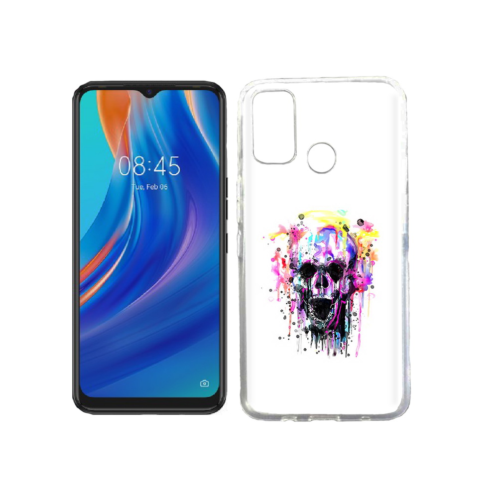 

Чехол MyPads Tocco для Tecno Spark 7T граффити череп, Прозрачный, Tocco
