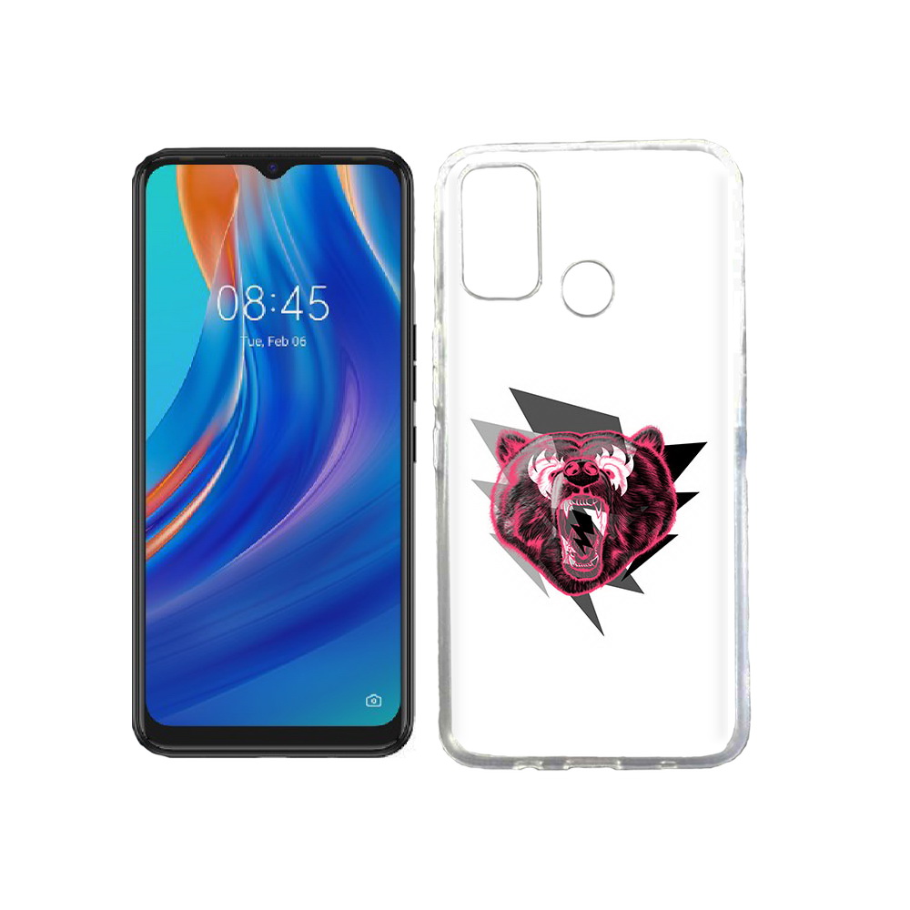 

Чехол MyPads Tocco для Tecno Spark 7T грозовой медведь, Прозрачный, Tocco