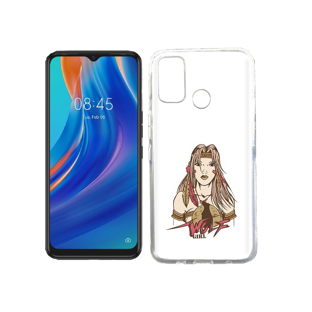 

Чехол MyPads Tocco для Tecno Spark 7T девушка волк, Прозрачный, Tocco