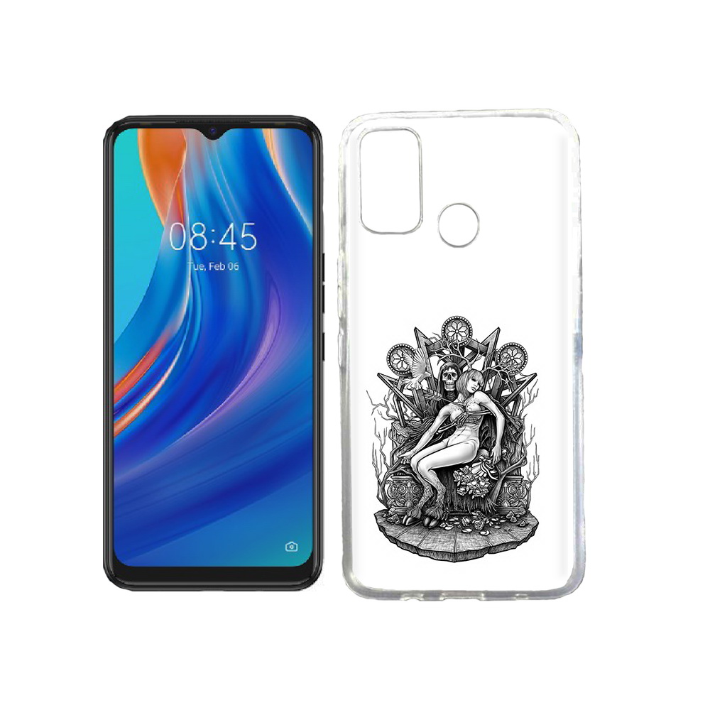 

Чехол MyPads Tocco для Tecno Spark 7T девушка на троне, Прозрачный, Tocco
