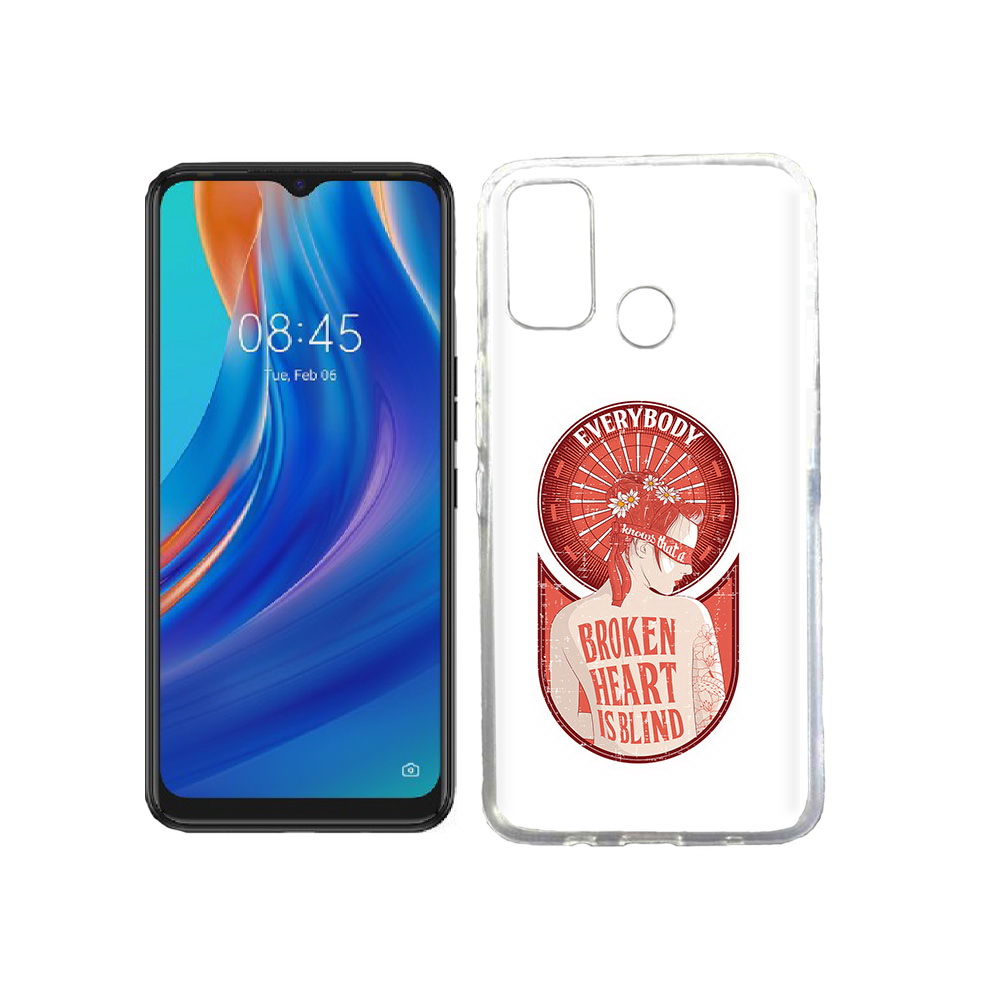 

Чехол MyPads Tocco для Tecno Spark 7T девушка разбитое сердце, Прозрачный, Tocco