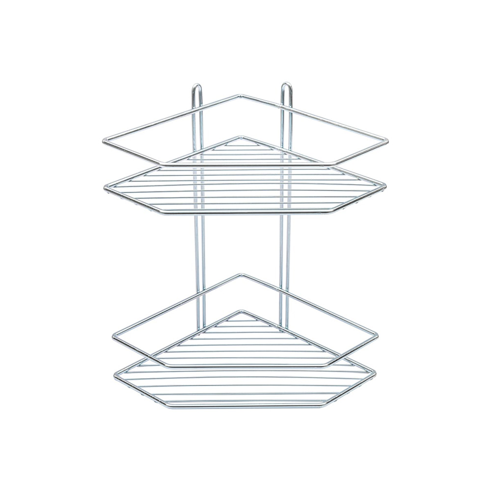 Полка для ванной комнаты Rosenberg RUS-385321 угловая 2-ярусная хром