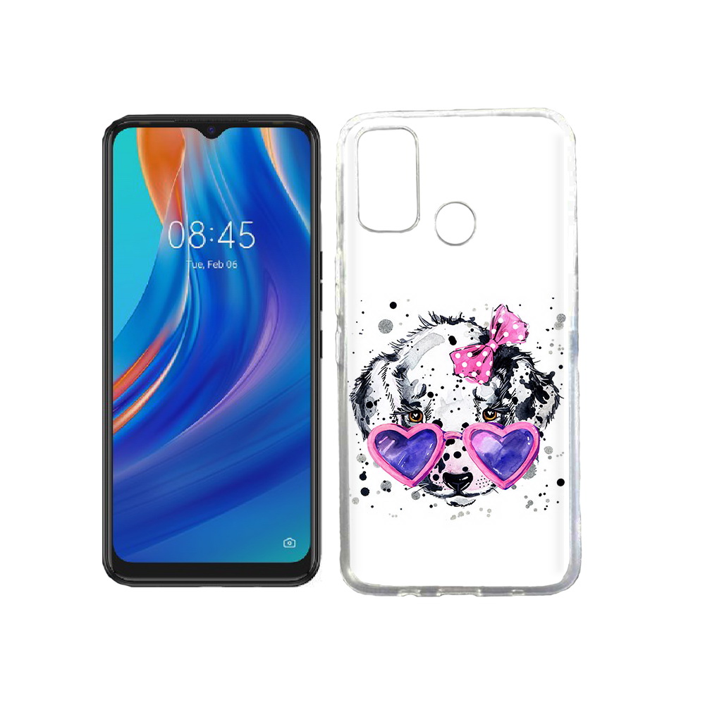 

Чехол MyPads Tocco для Tecno Spark 7T долматинец в очках, Прозрачный, Tocco
