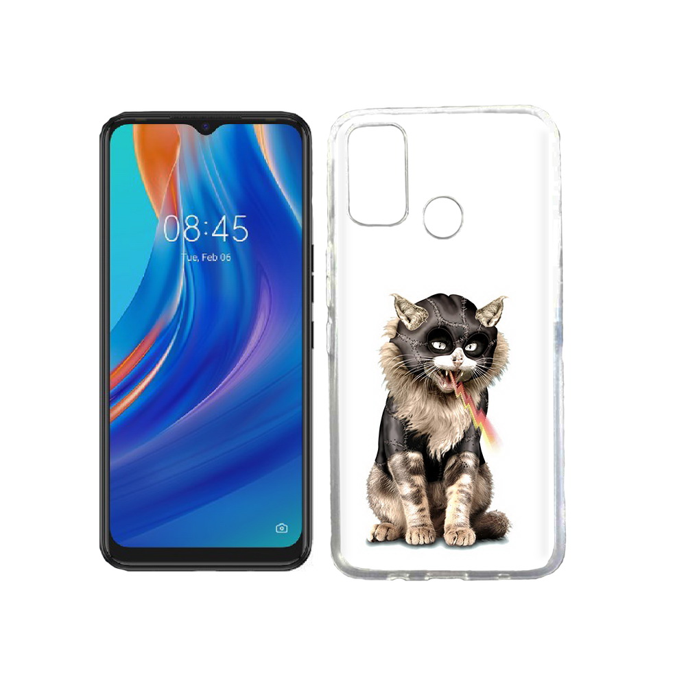 

Чехол MyPads Tocco для Tecno Spark 7T дьяволский кот, Прозрачный, Tocco