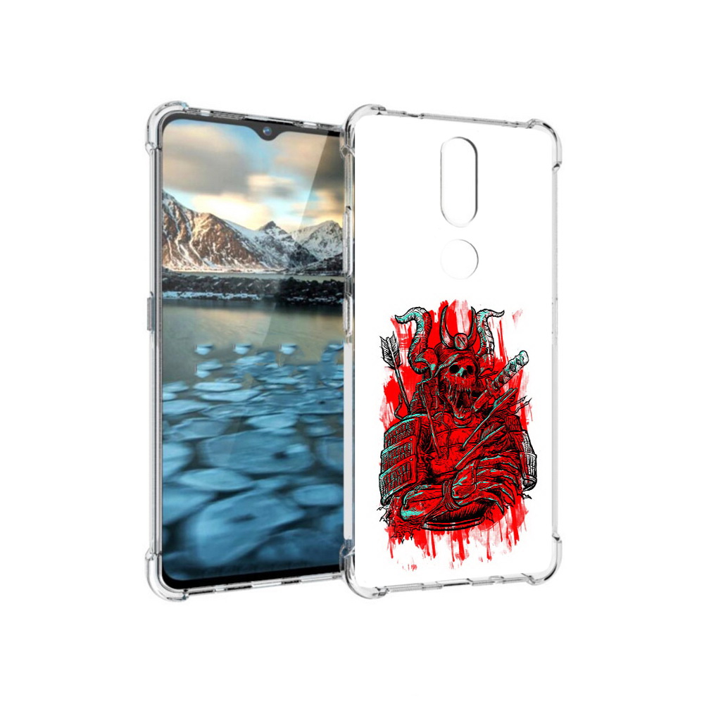 

Чехол MyPads Tocco для Nokia 2.4 красный скелет воин (PT227049.107.413), Прозрачный, Tocco
