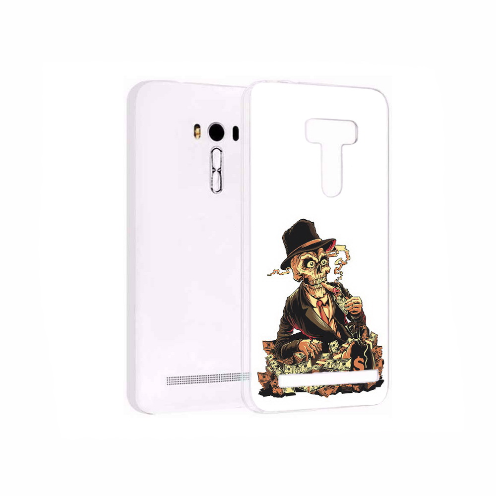 

Чехол MyPads Tocco для Asus ZenFone 2 Laser (ZE550KL) нарисованный череп с сигаретой, Прозрачный, Tocco