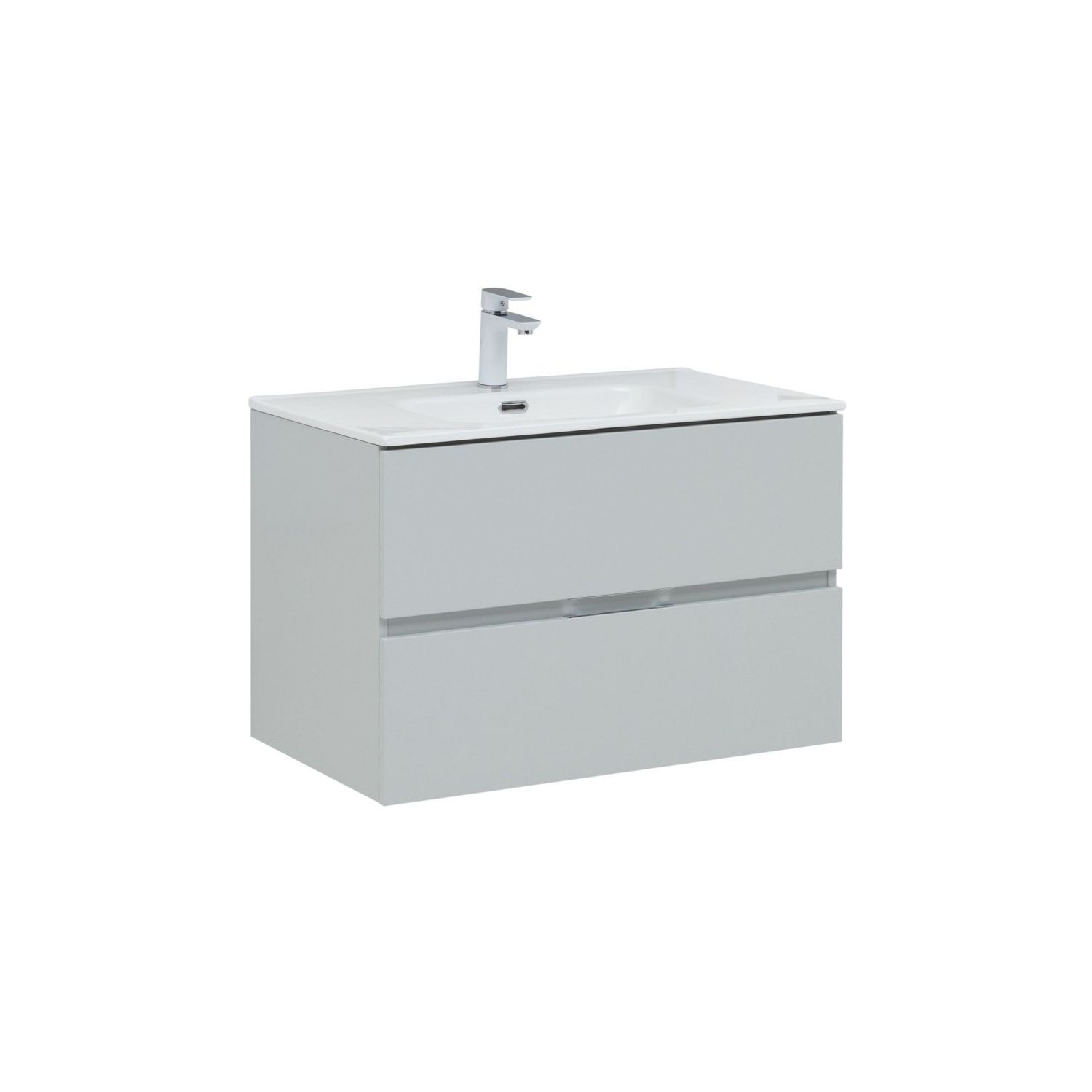

Тумба под раковину Aquanet Алвита New 80 2 ящика, серый, Alvita new 2 yashchika