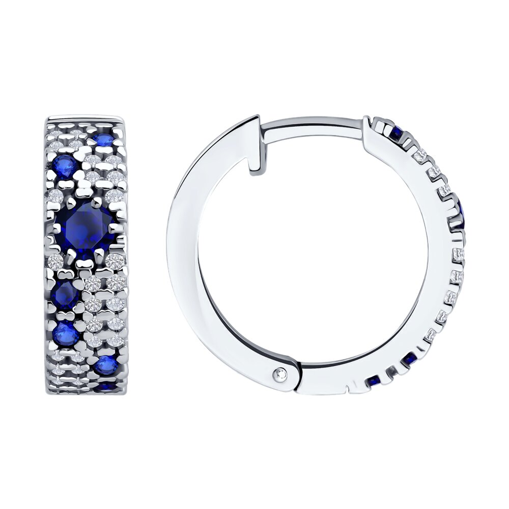 

Серьги конго из серебра SOKOLOV 88020084, корунд искусственный/фианит, 88020084