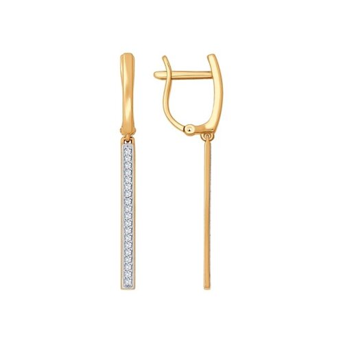 

Серьги подвески из золота SOKOLOV 027052, фианит, 027052