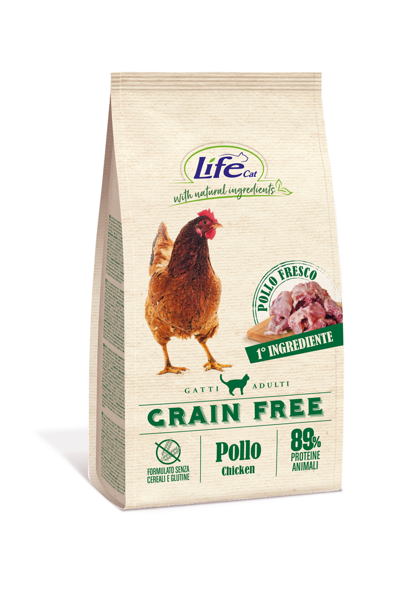 Сухой корм для кошек Lifecat Adult Grain Free chicken беззерновой, с курицей, 400г