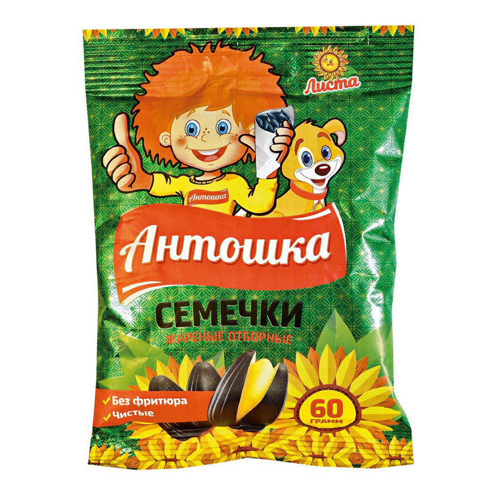

Семечки подсолнечные Антошка жареные отборные 60 г