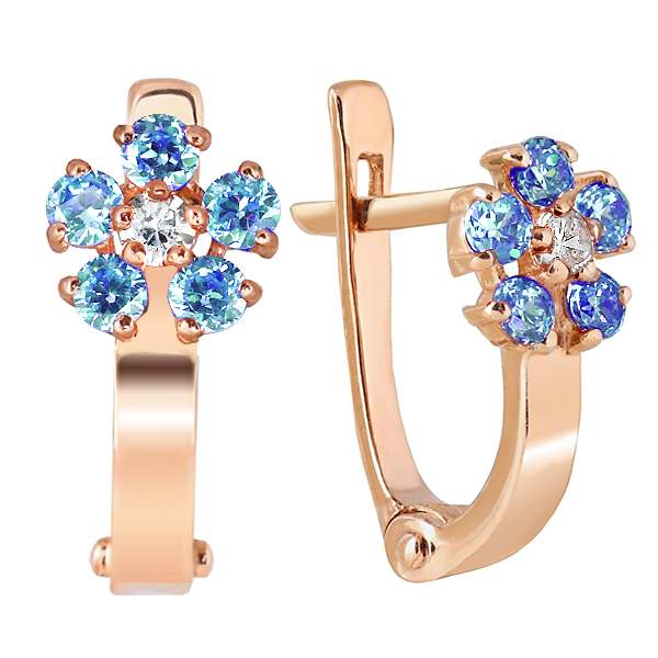 

Серьги из золота Azade 023-0942г, фианит, 023-0942г