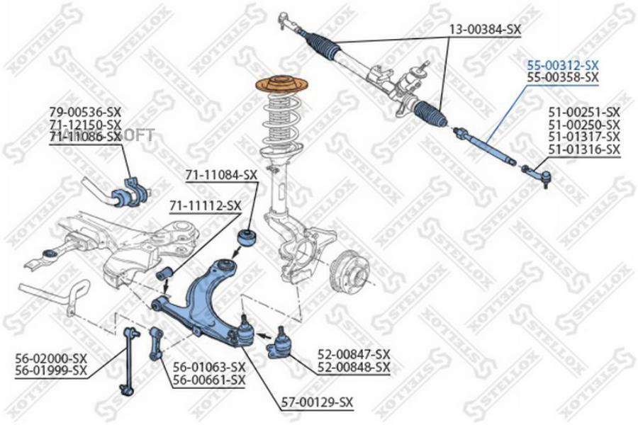 

STELLOX Тяга рулевая VW Bora/Golf IV all 97>,AUDI A3 96>