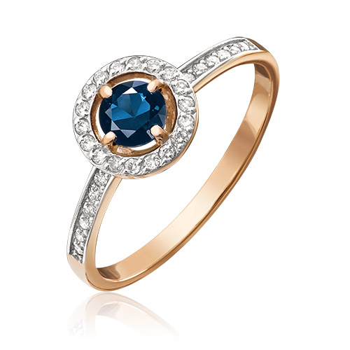 

Кольцо из золота р.  PLATINA jewelry 01-1277-00-105-1110-30, сапфир\бриллиант, 01-1277-00-105-1110-30