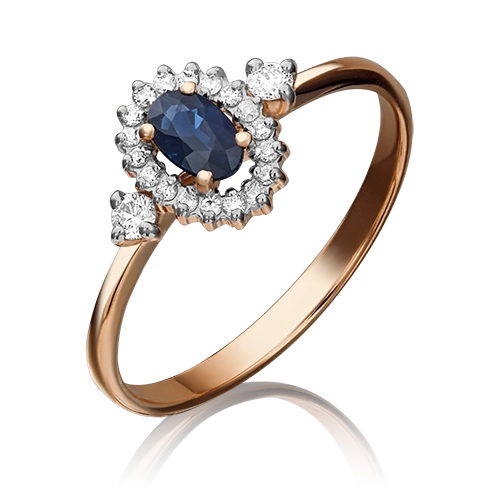 

Кольцо из золота р. 16,5 PLATINA jewelry 01-1447-00-105-1110-30, сапфир\бриллиант, 01-1447-00-105-1110-30