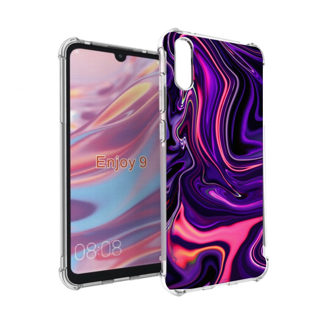 

Чехол бампер MyPads фиолетовые краски для Huawei Enjoy 9, Прозрачный, Tocco