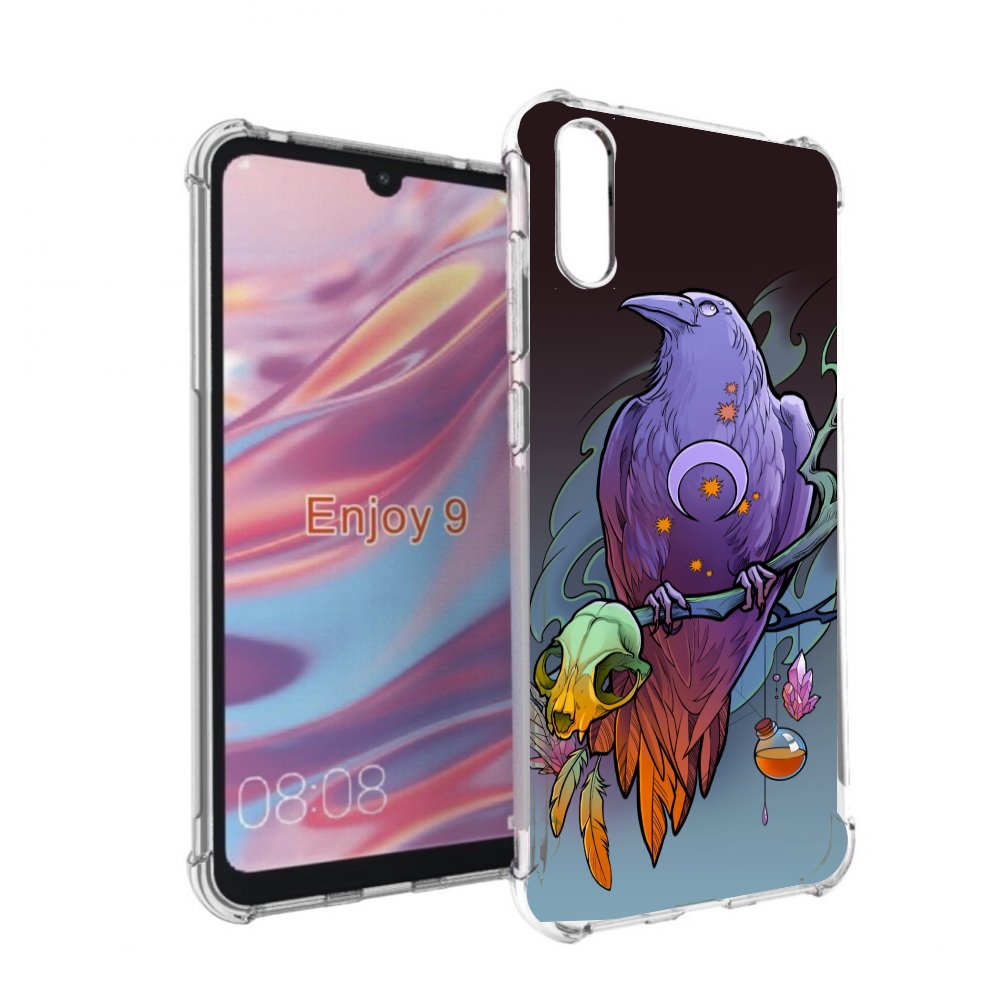 

Чехол бампер MyPads фиолетовый ворон на ветке для Huawei Enjoy 9, Прозрачный, Tocco