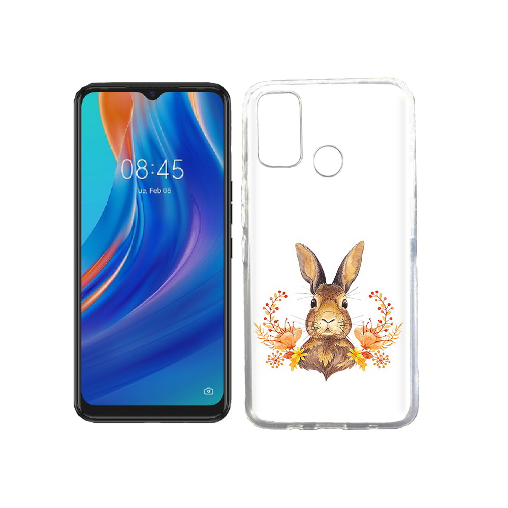 

Чехол MyPads Tocco для Tecno Spark 7T зайка в цветах, Прозрачный, Tocco