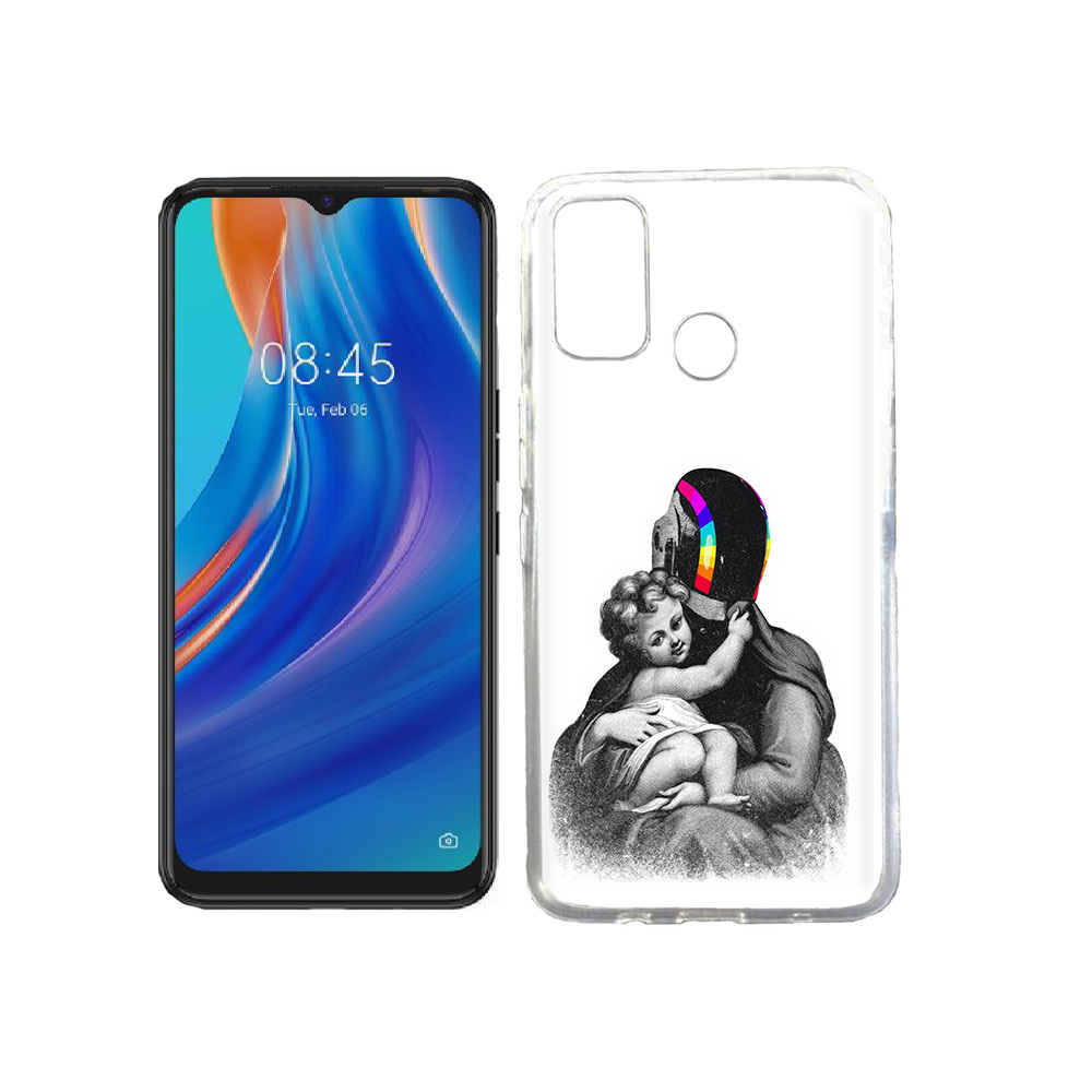 

Чехол MyPads Tocco для Tecno Spark 7T защитник в шлеме, Прозрачный, Tocco