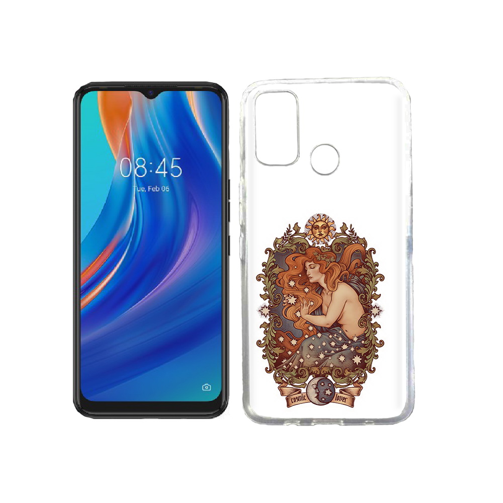 

Чехол MyPads Tocco для Tecno Spark 7T звездная девушка абстракция, Прозрачный, Tocco