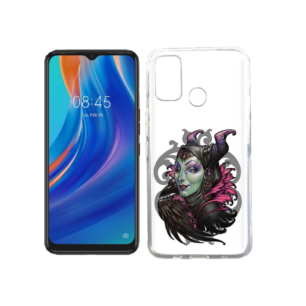 

Чехол MyPads Tocco для Tecno Spark 7T зеленая девушка с вороном, Прозрачный, Tocco