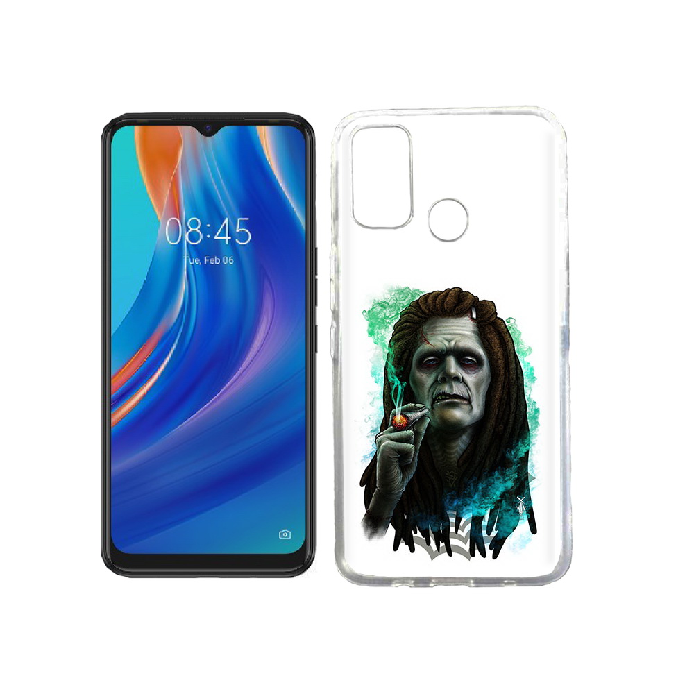 

Чехол MyPads Tocco для Tecno Spark 7T зеленый мужчина с сигаретой, Прозрачный, Tocco