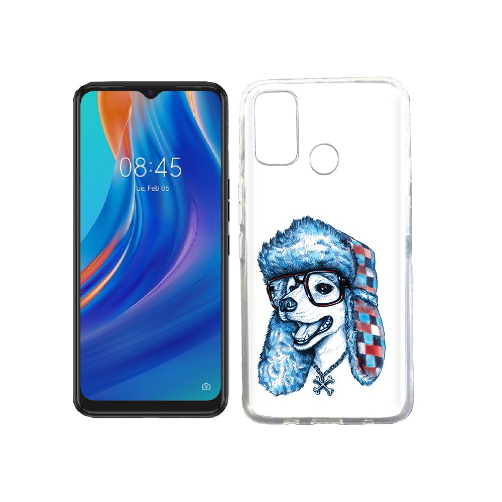 

Чехол MyPads Tocco для Tecno Spark 7T зимний пес, Прозрачный, Tocco