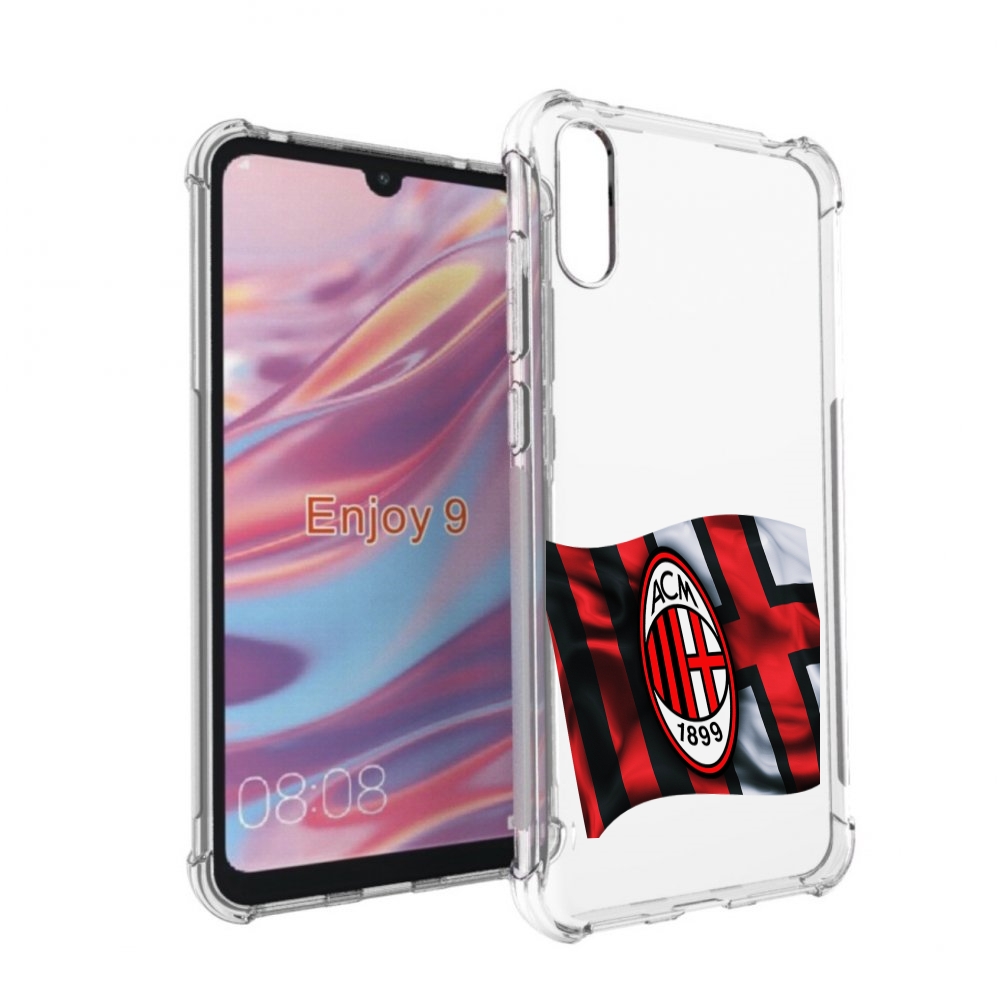 

Чехол бампер MyPads фк милан мужской для Huawei Enjoy 9, Прозрачный, Tocco