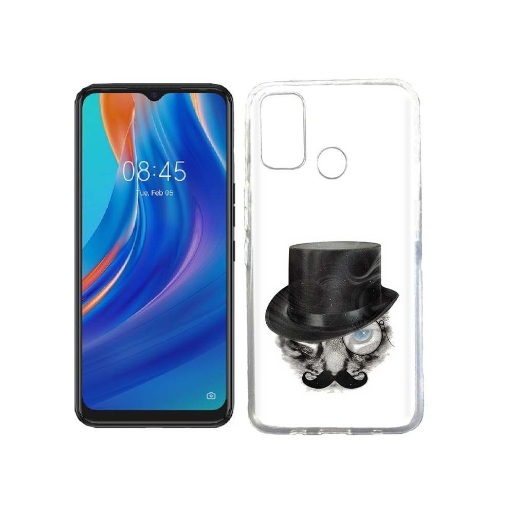 

Чехол MyPads Tocco для Tecno Spark 7T интелегентный кот, Прозрачный, Tocco