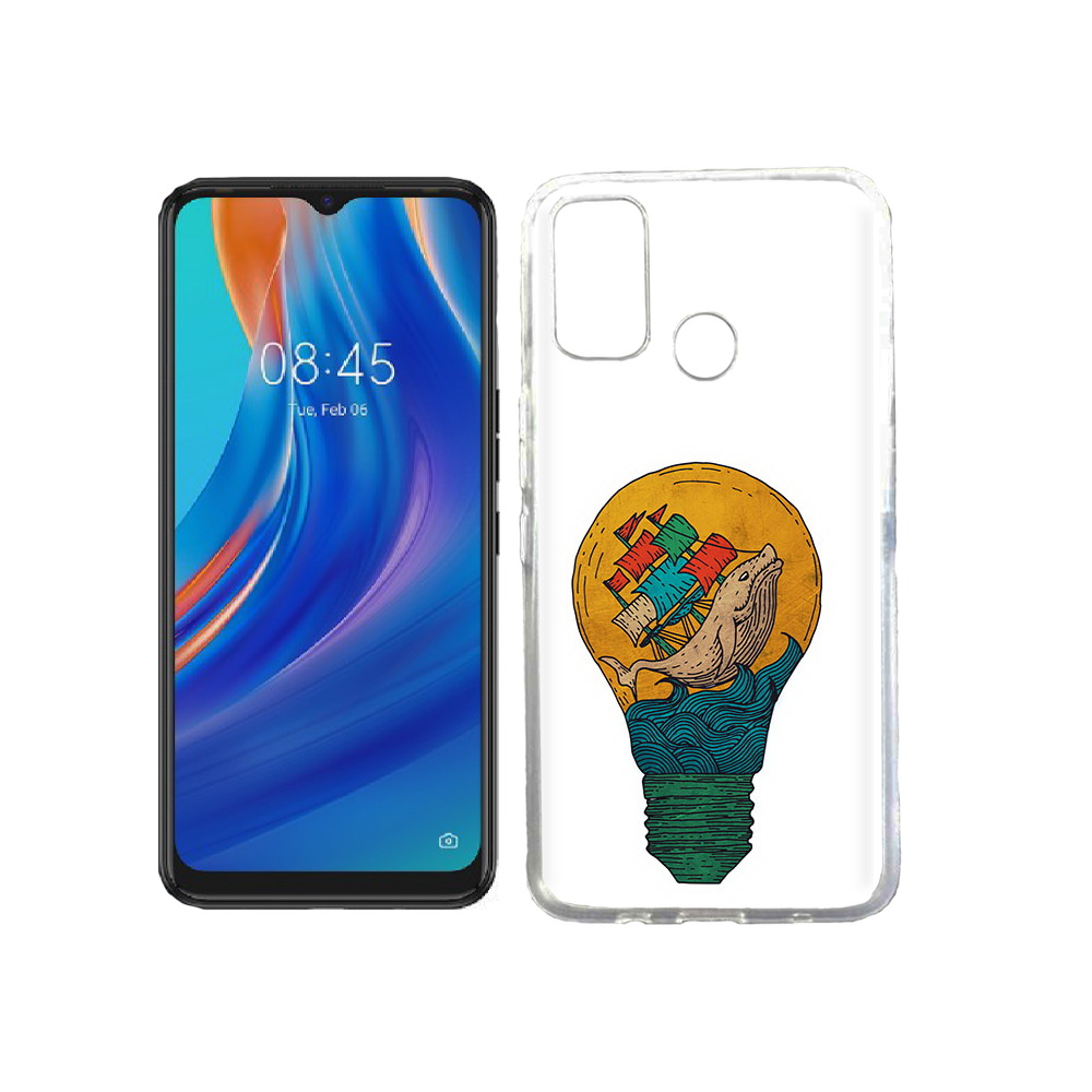 

Чехол MyPads Tocco для Tecno Spark 7T кит в лампочке с парусами, Прозрачный, Tocco
