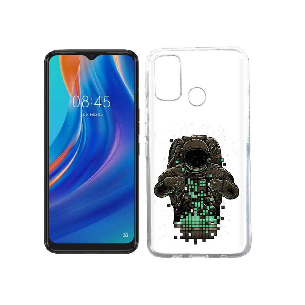 

Чехол MyPads Tocco для Tecno Spark 7T космонавт с пикселями, Прозрачный, Tocco