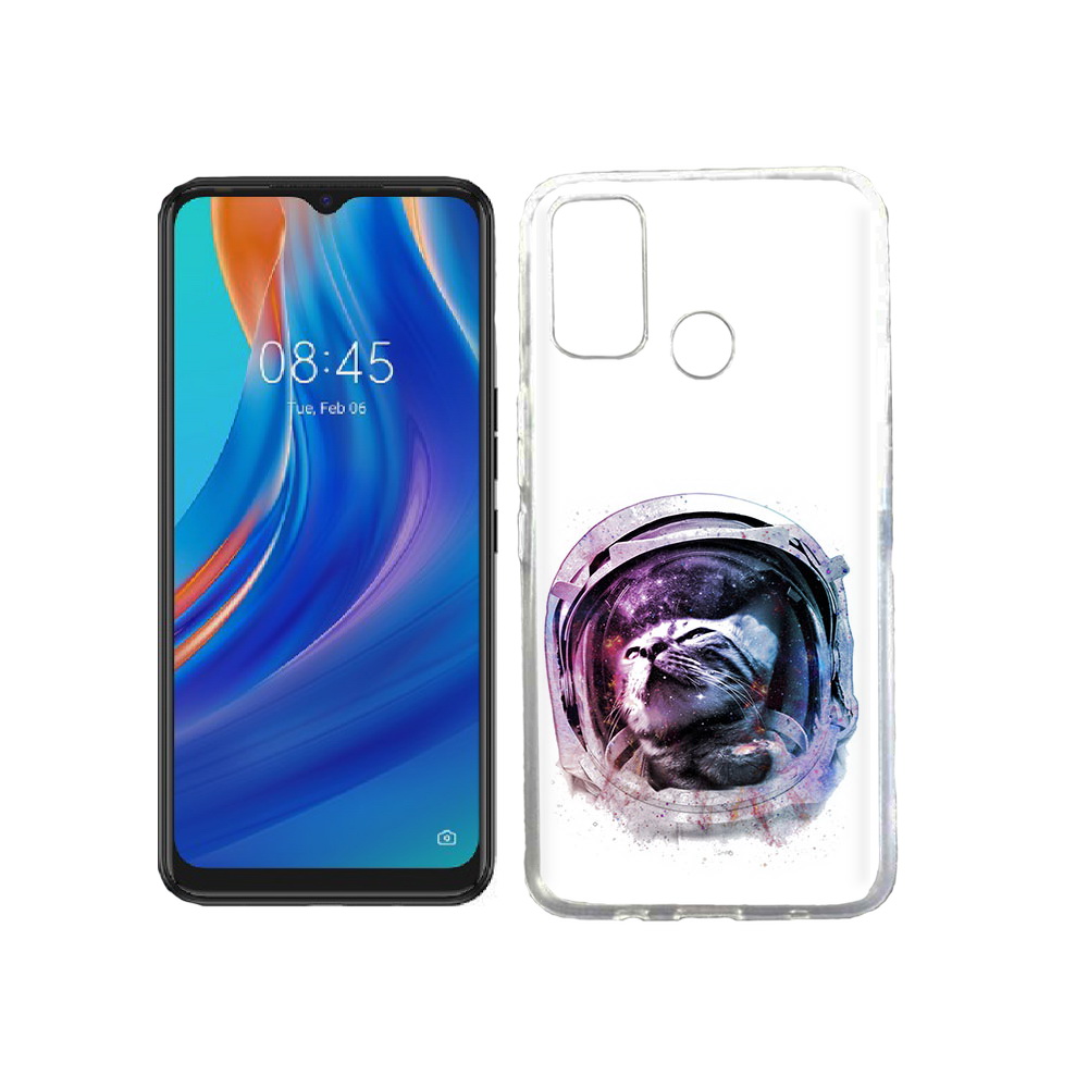 

Чехол MyPads Tocco для Tecno Spark 7T кот в шлеме, Прозрачный, Tocco