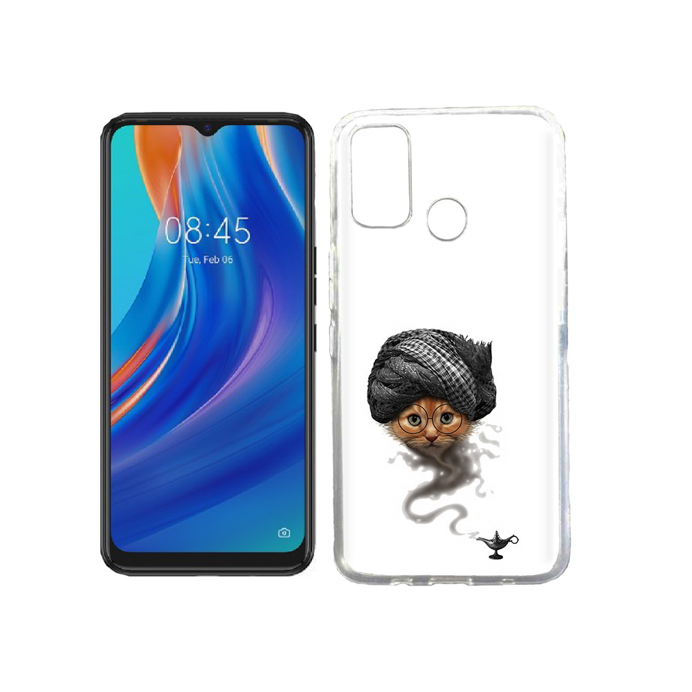 

Чехол MyPads Tocco для Tecno Spark 7T кот джин, Прозрачный, Tocco