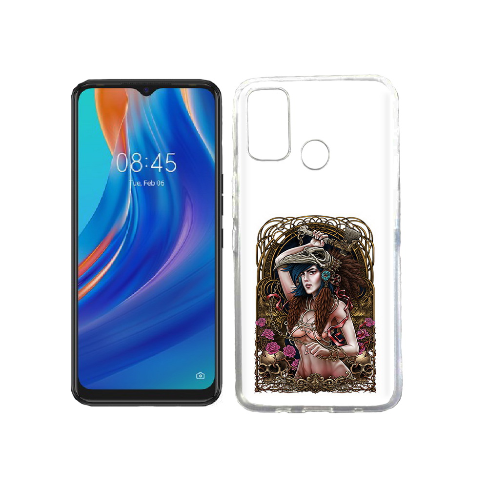 

Чехол MyPads Tocco для Tecno Spark 7T красивая девушка рисунок, Прозрачный, Tocco