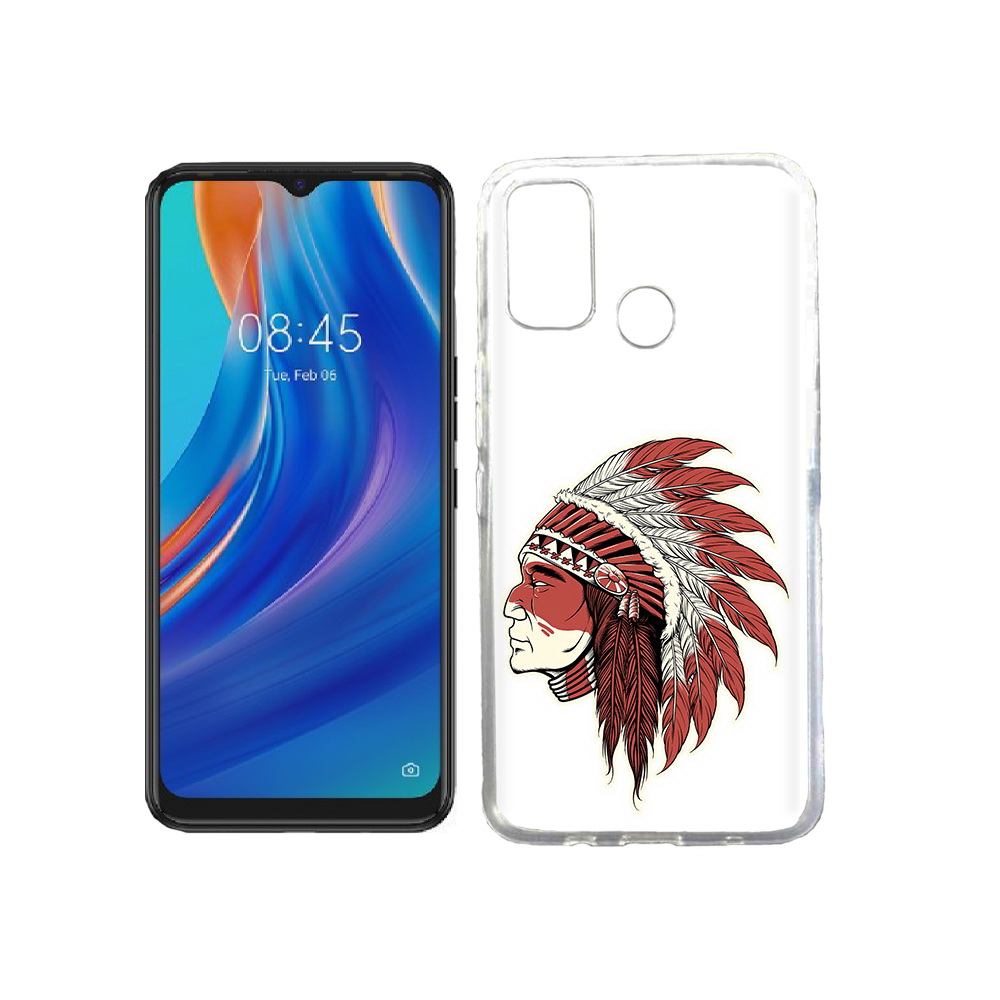 

Чехол MyPads Tocco для Tecno Spark 7T красный индеец, Прозрачный, Tocco