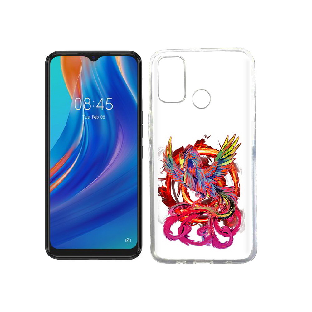 

Чехол MyPads Tocco для Tecno Spark 7T красочный феникс, Прозрачный, Tocco