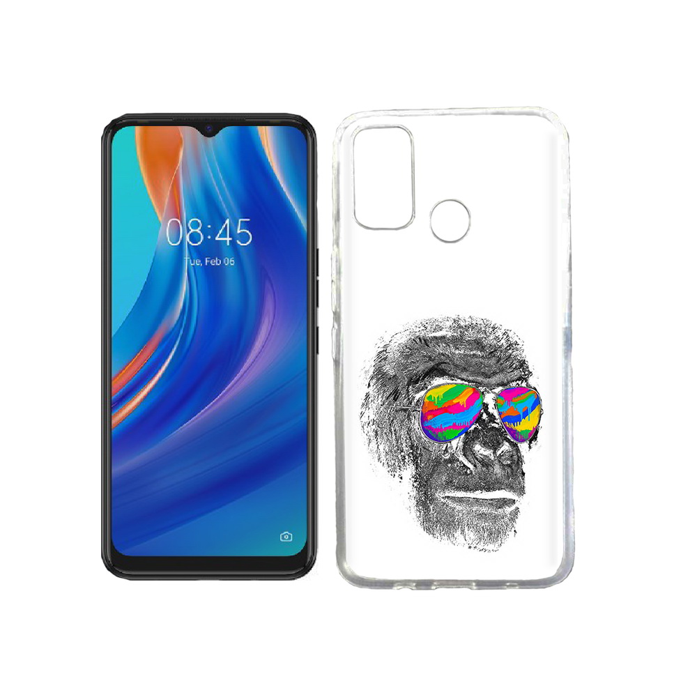 

Чехол MyPads Tocco для Tecno Spark 7T крутая обезьяна в очках, Прозрачный, Tocco