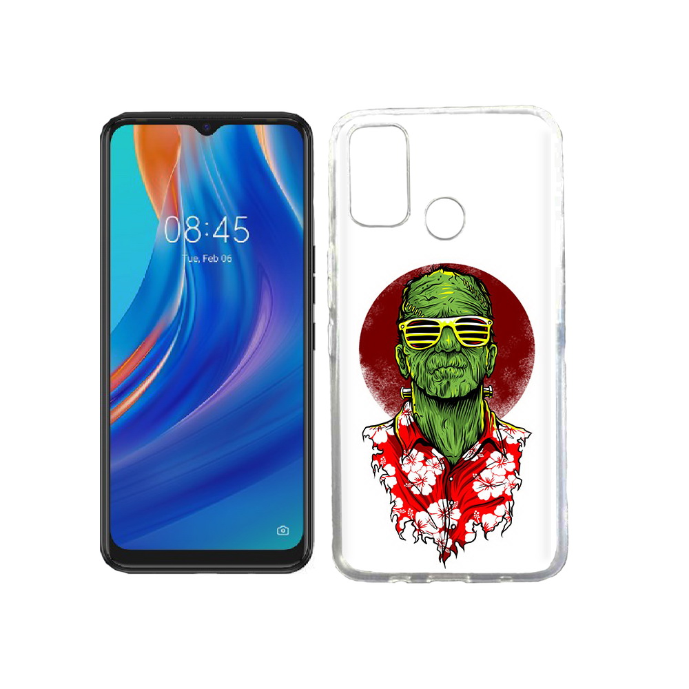 

Чехол MyPads Tocco для Tecno Spark 7T крутой зеленый мужчина в очках, Прозрачный, Tocco