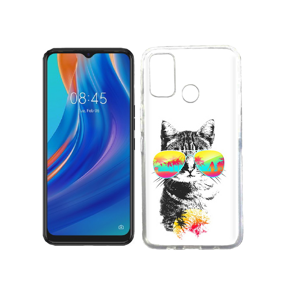 

Чехол MyPads Tocco для Tecno Spark 7T крутой кот, Прозрачный, Tocco