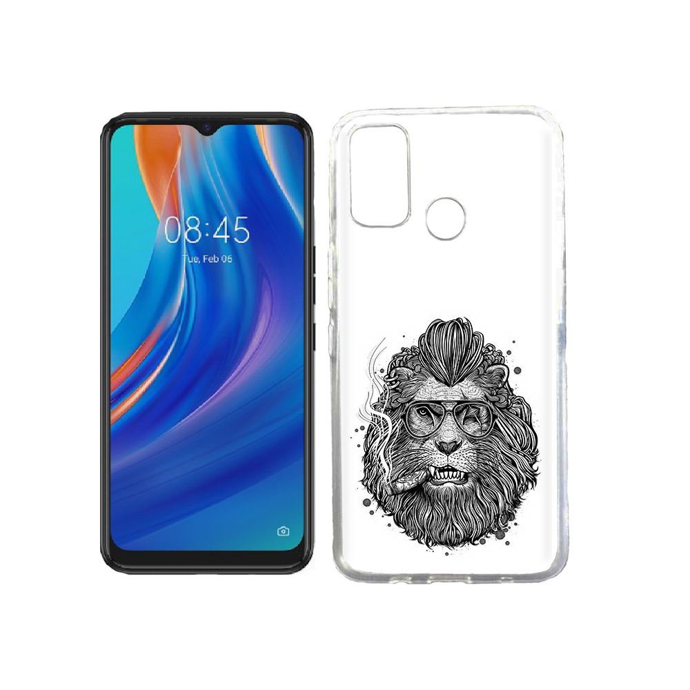 

Чехол MyPads Tocco для Tecno Spark 7T курящий лев, Прозрачный, Tocco