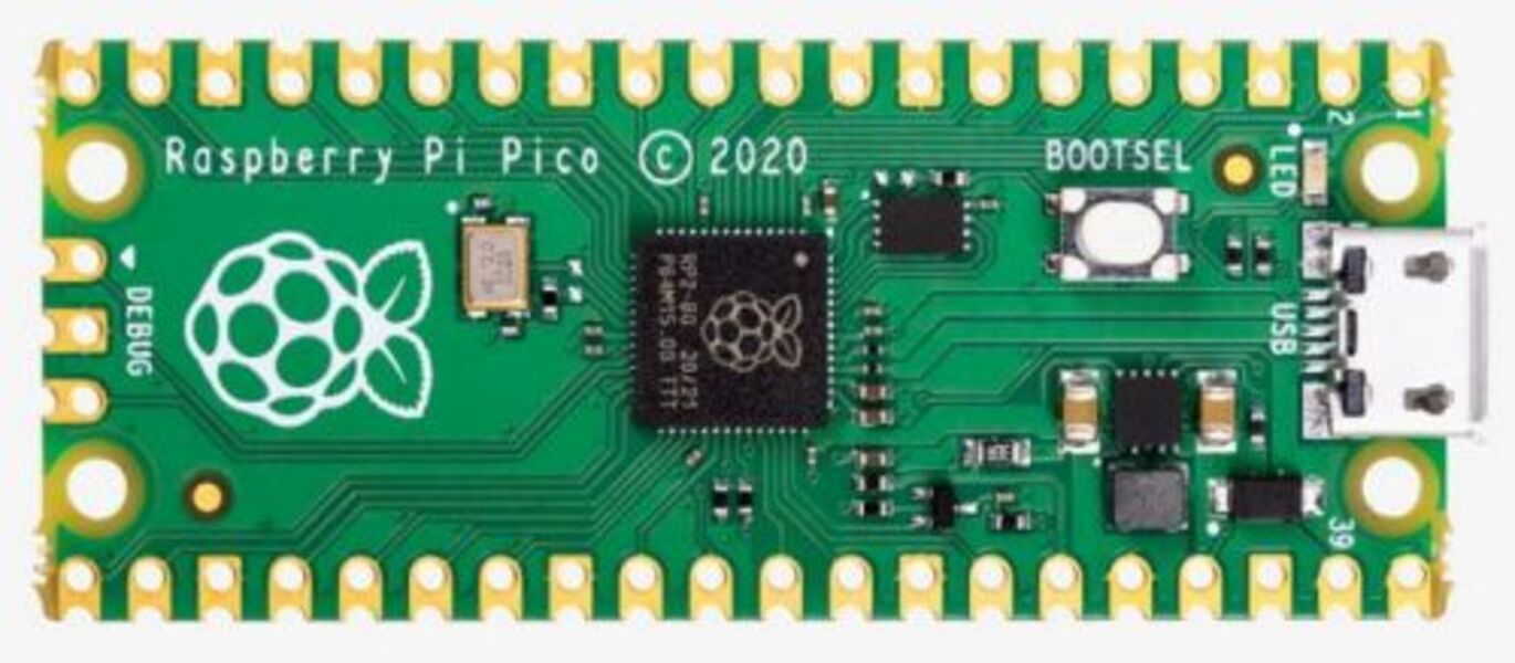 фото Контроллер raspberry pi pico with pins arm cortex–m0+