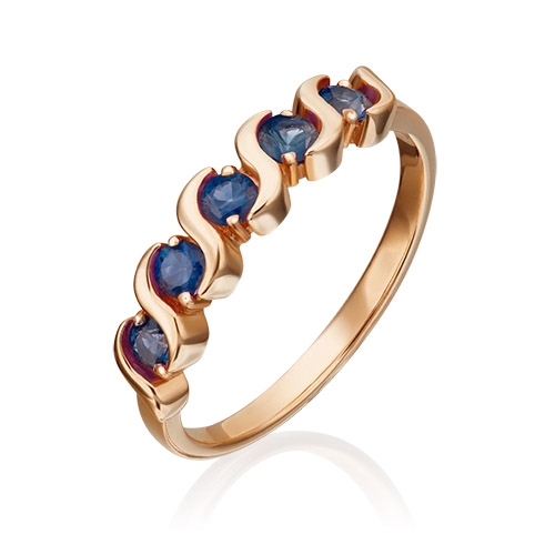 Кольцо из красного золота с сапфиром р. 18 PLATINA jewelry 01-0391-00-102-1110-30